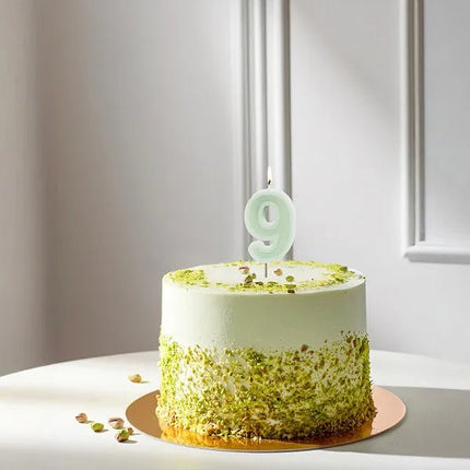 9 Jaar Kaars Mintgroen 10cm van Partydeco koop je bij Partywinkel