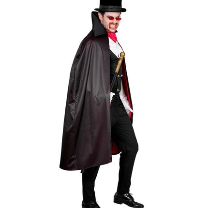 Halloween-kostume, rød og sort vampyr, 4-delt