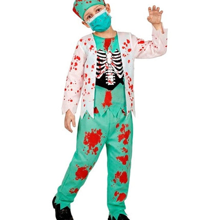 Halloween-kostume til børn: Zombie-læge med blod