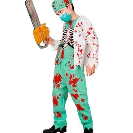 Halloween-kostume til børn: Zombie-læge med blod