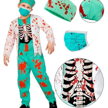 Halloween-kostume til børn: Zombie-læge med blod
