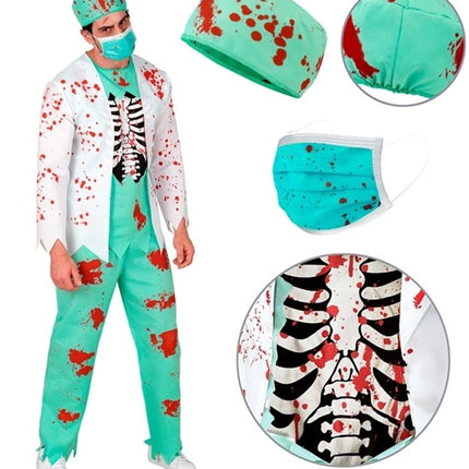 Halloween-kostume til mænd: Zombie-læge med blod