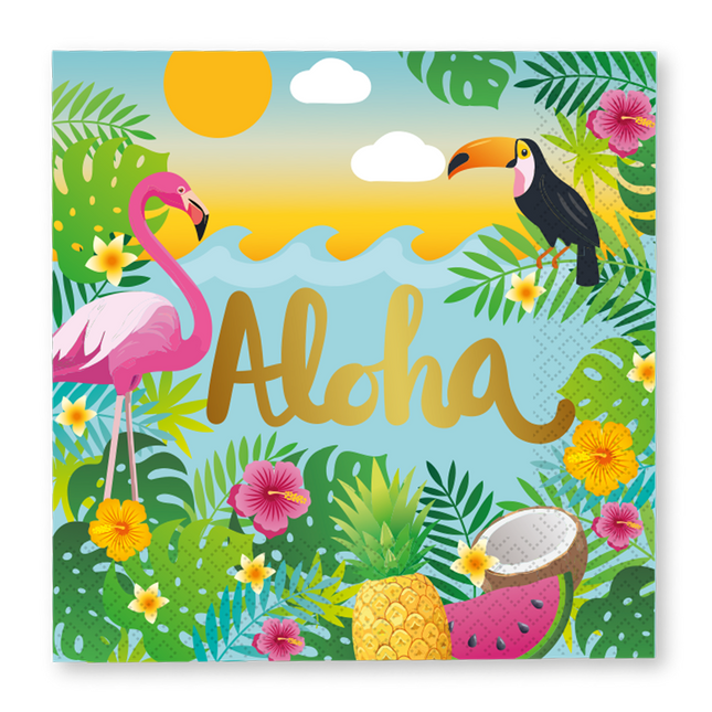 Hawaii-servietter Aloha 33 cm, 20 stk.