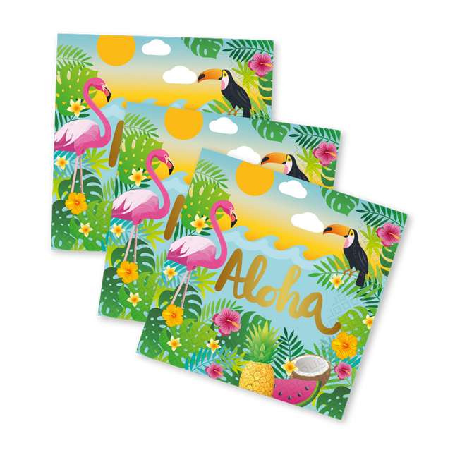 Hawaii-servietter Aloha 33 cm, 20 stk.