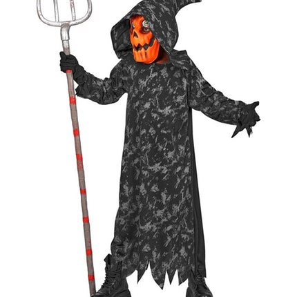 Halloween-kostume til børn: Græskar-græsslåmaskine