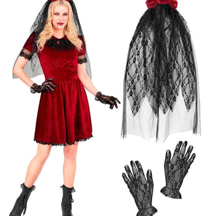 Halloween-kjole til kvinder: gotisk vampyrbrud