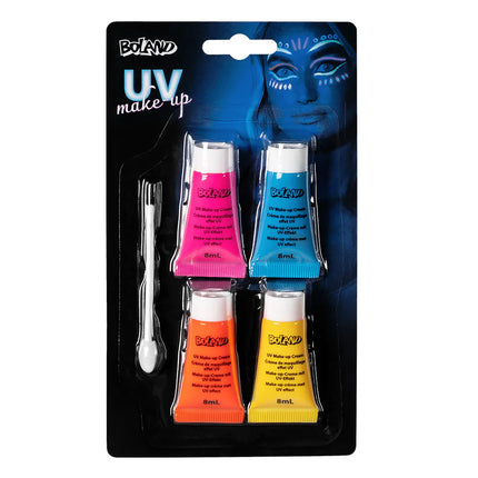 UV-neon-sminkesæt (vandbaseret sminke, applikator)