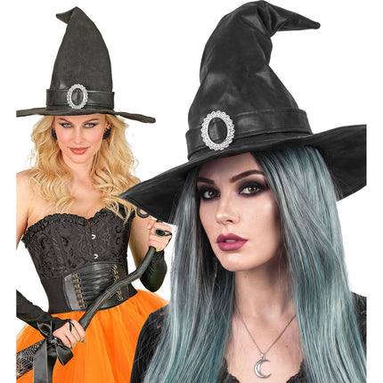 Sort heksehat med spænde