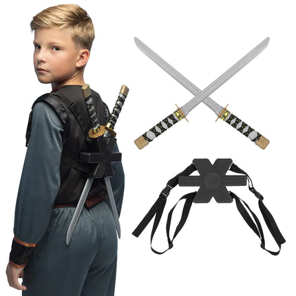 Sæt med 2 ninjasværd med holder (52 cm)