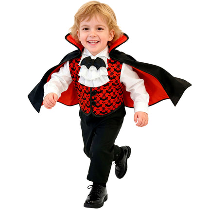 Vampyrkostume, rødt og sort, til babyer