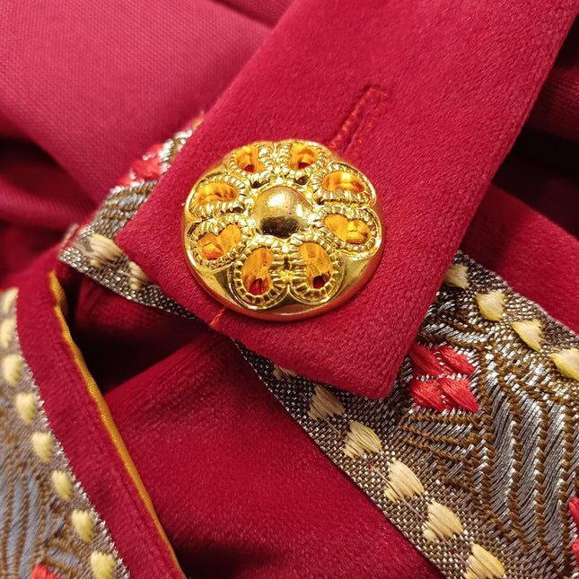 Sinterklaas-dragt 4-delt i bomuldsfløjl