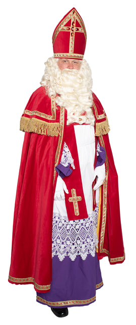 Sinterklaas-dragt 4-delt i bomuldsfløjl