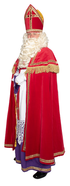 Sinterklaas-dragt 4-delt i bomuldsfløjl