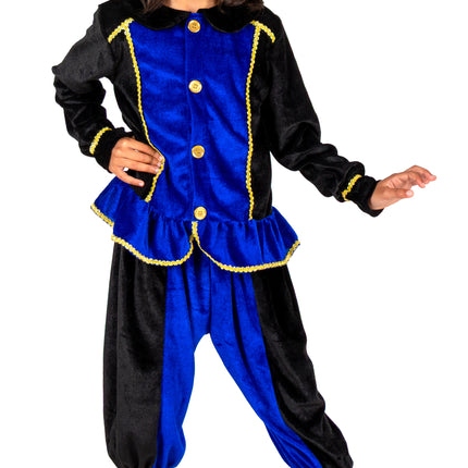 Piet-kostume til børn, blå/sort