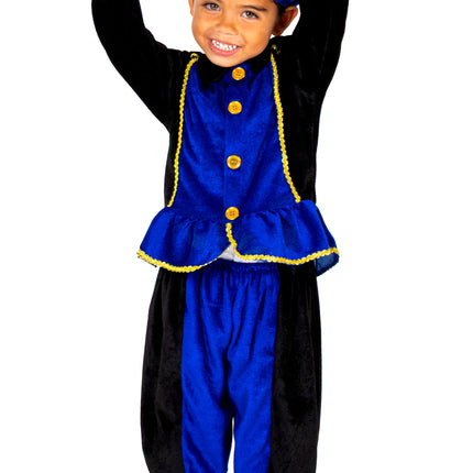 Piet-kostume til børn, blå/sort