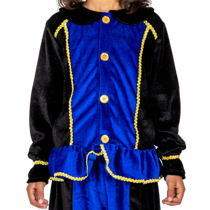 Piet-kostume til børn, blå/sort