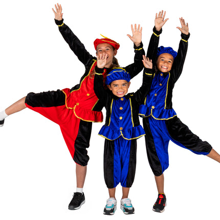 Piet-kostume til børn, rødt/sort