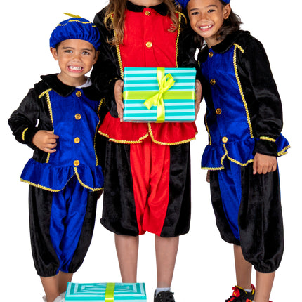 Piet-kostume til børn, blå/sort
