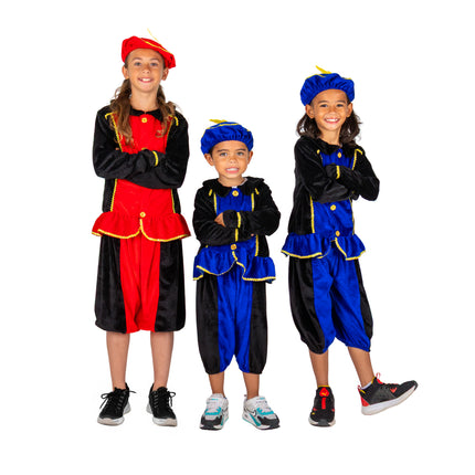 Piet-kostume til børn, rødt/sort