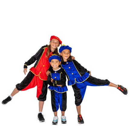 Piet-kostume til børn, rødt/sort