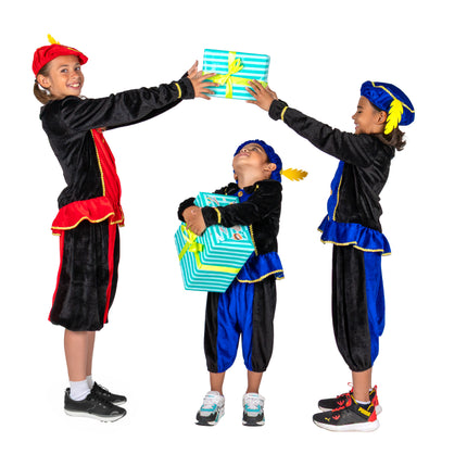 Piet-kostume til børn, rødt/sort