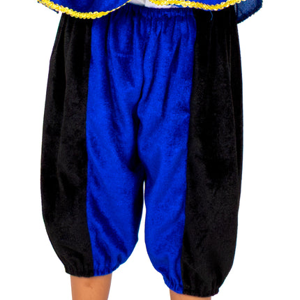 Piet-kostume til børn, blå/sort