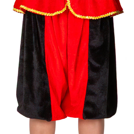 Piet-kostume til børn, rødt/sort