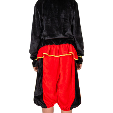 Piet-kostume til børn, rødt/sort