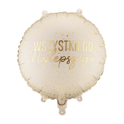Folieballon rund ''Wszystkiego Najlepszego'', 35x35 cm, mix