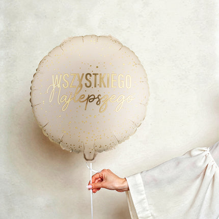 Folieballon rund ''Wszystkiego Najlepszego'', 35x35 cm, mix