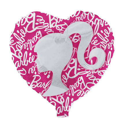 Barbie-heliumballon, hjerteformet, 45 cm, tom