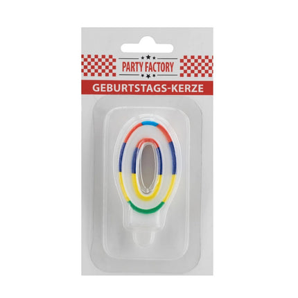 0-års-stearinlys med farvet kant, 7 cm