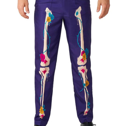 Sugar Skull-kostume til mænd, lilla, 3-delt