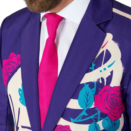 Sugar Skull-kostume til mænd, lilla, 3-delt