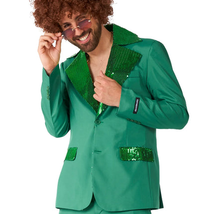 Disco-kostume til mænd, grønt, 2-delt