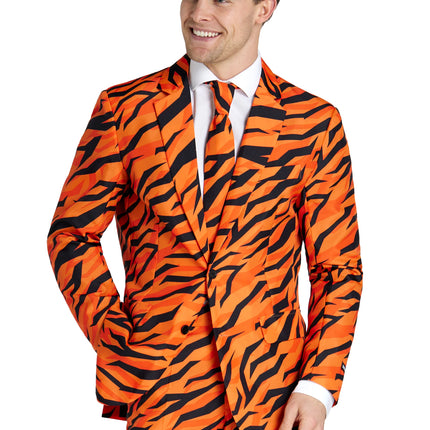 Tigerkostume til mænd, orange, 3-delt