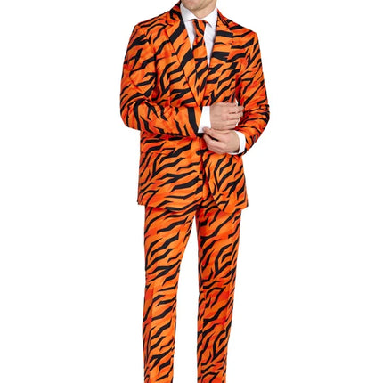 Tigerkostume til mænd, orange, 3-delt
