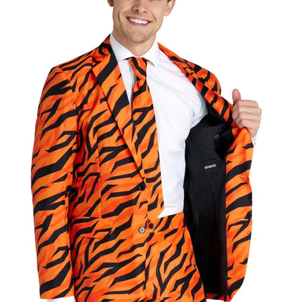 Tigerkostume til mænd, orange, 3-delt