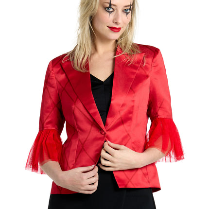 Harley Quinn-blazer til kvinder, rød