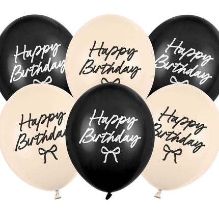 Ballonnen Happy Birthday strikken, 30 cm