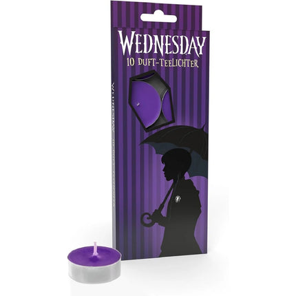 Wednesday-stearinlys, lilla, 10 stk.
