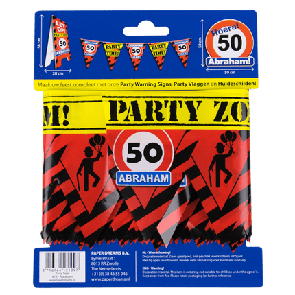 Abraham Afzetlint 50 jaar 12m van Paper Dreams koop je bij Partywinkel