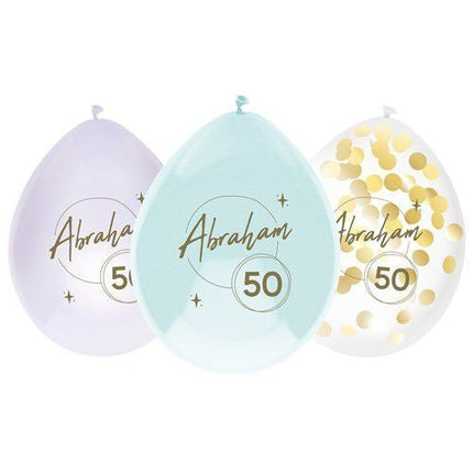 Abraham Ballonnen Gekleurd 30cm 6st van Haza Witbaard koop je bij Partywinkel