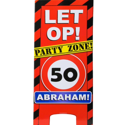 Abraham Warning Sign 50 jaar Verkeersbord 62,5cm van Paper Dreams koop je bij Partywinkel