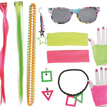 Accessoireset Neon 80s 8 delig van Fiestas Guirca koop je bij Partywinkel
