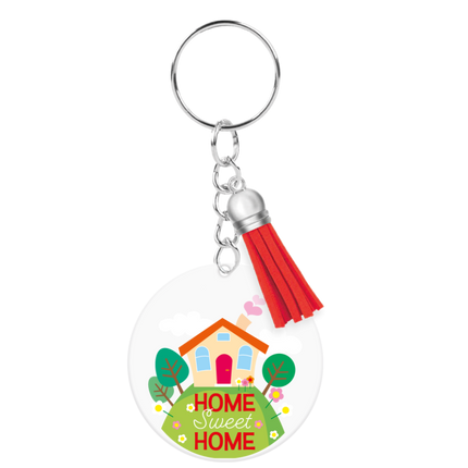 Nøglering i akryl »Home sweet home«