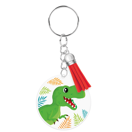 Nøglering i akryl med dinosaur