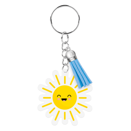 Nøglering i akryl med solmotiv