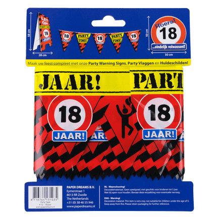 Afzetlint 18 Jaar 12m van Paper Dreams koop je bij Partywinkel