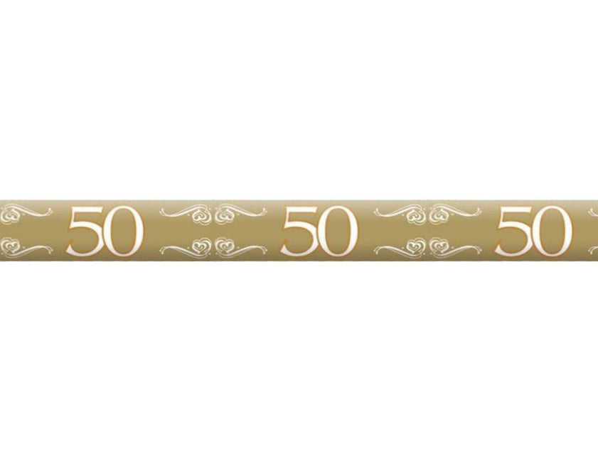 Afzetlint 50 Jaar Goud 15m van Folat koop je bij Partywinkel